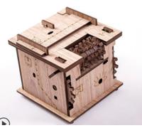 Couleur Noyer Noir Escape Room 60 Min Dans Une Boîte - Modèle Cat - Casse-Tête 3d En Bois - Jeu De Logique En Boîte - Coffret Cadeau - Boîte De Quête