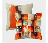 Couleur Orange Housse Coussin 30x30 Lot de 2, GéOméTrie Taie Oreiller 30x30, Velours Doux Housse de Coussin avec Fermeture Éclair Invisible, Carré Taie d'oreiller pour Jardin Salon Décor Maison 4-9500