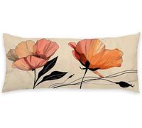 Couleur Orange Taie de Traversin 45x140 cm Usine Taie Oreiller Super Doux Protege Oreiller Corps Housse Coussin de Grossesse, Decoration Maison Housse Traversin, pour Dormeur Latéral Lit C - 105