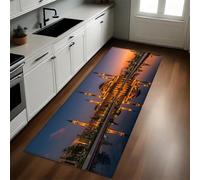 Couleur Orange Tapis de Cuisine Bâtiments Palais et châteaux Long Lavable Antidérapant Antifatigue Devant Évier Décoration Paillasson 40 x 120 cm