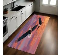 Couleur Orange Tapis de Cuisine Oiseaux de Proie pygargue à tête Blanche 50 x 150 cm Devant Évier Tapis de Couloir Lavable Antidérapant Long Moderne Salon Chambre