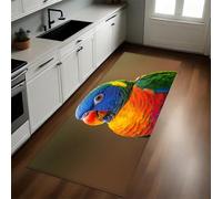 Couleur Orange Tapis de Cuisine Portrait de Perroquet Rainbow Colors 40 x 120 cm Antidérapant Lavable Devant Évier Absorbant et Doux pour Cuisine Couloir Salon et Entrée