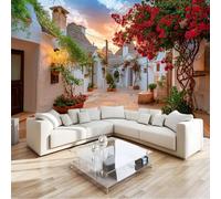 Couleur Papier peint photo en non-tissé - 350 x 256 cm 3D Poster Geant Mural Motif Paysages Plantes Architecture, Décoration murale pour salon chambre à coucher restaurant