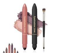 Couleur Parfaite Duo-Shadow Doublure 2-en-1 Eyeliner & Eyeshadow, Doublure D'ombre 2-en-1 Eyeliner, Longue Durée, Usure À L'épreuve Des Taches, Lisse Et Facile À Colorer(03+04)