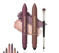 Couleur Parfaite Duo-Shadow Doublure 2-en-1 Eyeliner & Eyeshadow, Doublure D'ombre 2-en-1 Eyeliner, Longue Durée, Usure À L'épreuve Des Taches, Lisse Et Facile À Colorer(01+02)