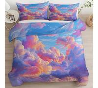 Couleur Parure de Lit 90 x 190 cm, Un Ciel De Rêve Et Coloré Housse de Couette, 3D Imprimé Microfibre Douce Respirante Housse Couette avec 1 Taies d'oreiller 65x65 cm