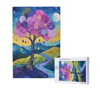 Couleur Puzzle Arbre 1500 Pièces Adultes, DIY Puzzles Classiques Art avec Boîte d'emballage et Photos de Référence, Relaxation/Soulagement du Stress/Jeux Amusants, Creatif Cadeau pour Femme M-1714