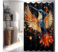 Couleur Rideau de Douche 180x240, Imperméable Rideau Douche Colibri Shower Curtain avec 12 Anneaux Résistant Facile à Installer Lavable en Machine pour Decoration Maison, Cadeau Femme -lsy250743