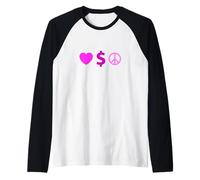 Couleur Rose, Amour, Richesse, Paix, Graphique Rose Manche Raglan