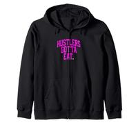 Couleur Rose Feed The Hustlers Pink Graphic Sweat à Capuche