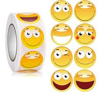 Couleur Sourire Autocollant,Smiley Sticker 500pcs Autocollants Visage Heureux Emoticône Récompense Autocollant pour Enseignants Autocollants