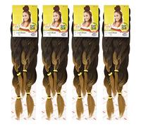 Couleur T1/27, LOT DE 4 XPRESSION LAGOS BRAID Extension de Cheveux Pré-Étirée, 42"/46" (106,7 cm/116,8 cm) Paquet (4 DANS UN PAQUET), (Couleur T1/27, Noir et Blond)