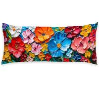 Couleur Taie de Traversin 50x150 cm Fleur Taie Oreiller Super Doux Protege Oreiller Corps Housse Coussin de Grossesse, Decoration Maison Fermeture Housse Traversin, pour Dormeur Latéral Lit C - 79