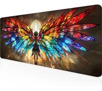 Couleur Tapis de Souris 100 x 50 cm Grand Tapis Souris XXL, Aile Mouse Pad, à Bords Cousus, Base en Caoutchouc Antidérapante, sous Main pour Clavier Pad, Decor Maison, Cadeaux pour Hommes PjY7237 O-0