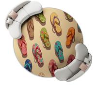 Couleur Tapis Rond Dessin Animé - 100 cm Lavable Doux et antidérapant Tapis, des Tongs Mignonnes Impression pour Chambre à Coucher Salon Vestibule entrée Chambre d'enfant