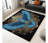 Couleur Tapis Salon, Moquette Lavable en Machine avec Dessous Antidérapant, Mystique Runes Animaux Aigle Tapis Décoratif pour Chambre Cuisine Entrée et Maison 120 x 170 cm