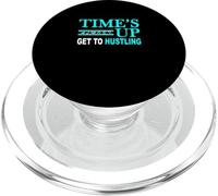 Couleur Turquoise Get to Hustling Turquoise Graphic PopSockets PopGrip pour MagSafe