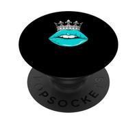 Couleur Turquoise Royal Kiss Turquoise Graphic PopSockets PopGrip Adhésif
