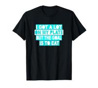 Couleur Turquoise The Goal is to Eat Turquoise Graphic T-Shirt