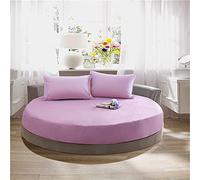 Couleur Unie Rondes Drap Housse Antidérapants Housse De Matelas, Chickwin 100% Coton Confortable Respirant Drap-Housse Poche Profonde 25cm - Résistant Rides (Violet,220cm)