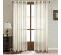 Couleur Unie Sheer Veer Curtais 2 Paels Veuve Voile Paels Semi Sheer Elegat Veuv Drapes Grommet Top pour Kitche Chambre Childre Livig Chambre Cour, Beige 1, 183 x 259 cm