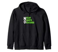 Couleur Verte sans Excuses - Limites de la Peur - Graphique Vert Sweat à Capuche
