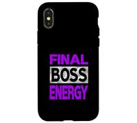 Couleur Violette Final-Boss Energy Purple Graphic Coque pour iPhone X/XS