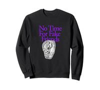 Couleur Violette No Time for Fake Friends Graphique Violet Sweatshirt