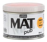 Pébéo - Mat Pub - Peinture Acrylique Extra Fine et Extra Mate - Orange fluorescent -500ml