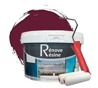 COULEURS D ANTAN Peinture Résine multisupport Intérieur pour Faïence, Carrelage, Douche, Baignoire 5m² - RAL 4004 Violet bordeaux + Kit d'application OFFERT