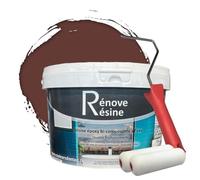 COULEURS D ANTAN Peinture Résine multisupport Intérieur pour Faïence, Carrelage, Douche, Baignoire 5m² - RAL 8015 Marron + Kit d'application OFFERT
