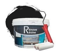 COULEURS D ANTAN Peinture Résine multisupport Intérieur pour Faïence, Carrelage, Douche, Baignoire 5m² - RAL 9017 Noir signalisation + Kit d'application OFFERT