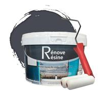 COULEURS D ANTAN Peinture Résine multisupport Intérieur pour Faïence, Carrelage, Douche, Baignoire 5m² - RAL 7024 Gris graphite + Kit d'application OFFERT