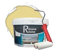 COULEURS D ANTAN Peinture Résine multisupport pour Faïence, Carrelage, Douche, Baignoire 5m² - RAL 1015 Ivoire clair + Kit d'application OFFERT