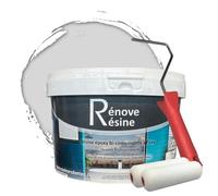 COULEURS D ANTAN Peinture Résine multisupport pour Faïence, Carrelage, Douche, Baignoire 5m² - RAL 7035 Gris clair + Kit d'application OFFERT