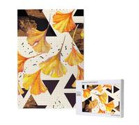Couleurs d'automne des Feuilles de Ginkgo,Puzzle Familial en Bois de 1 000 pièces pour Adultes et Adolescents