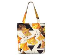 Couleurs d'automne des feuilles de ginkgo,Sacs d'épicerie réutilisables, sacs fourre-tout de grande capacité, sac à bandoulière en toile