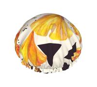 Couleurs d'automne Feuilles de ginkgo,Bonnet de douche/bonnet de nuit double couche imperméable et élastique, bonnet de bain réutilisable