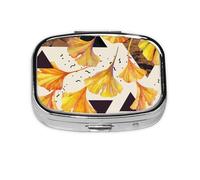 Couleurs d'automne, feuilles de ginkgo, pilulier à 2 compartiments, organiseur portable