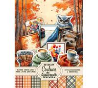 Couleurs d'automne - Illustrations d'automne et divers éléments découpés tels que des chiots, du chocolat chaud, des couvertures d'hiver, et bien plus ... le scrapbooking et les projets artistiques