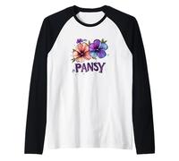 Couleurs de pensées Amusantes pour Le Jardinage et la Saison des Fleurs Sauvages Manche Raglan