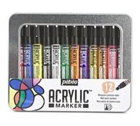 Couleurs Décoration Pebeo Boite Metal Acrylic Marker - 12 Marqueurs 1,2 Mm Boite Metal - 12 Marqueurs 1,2 Mm BOITE METAL - 12 MARQUEURS 1,2 MM G