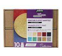 Pébéo Coffret Exploration Effet martelé Kit Peinture sur Porcelaine, Perle Sable Corail Carmin Bleu métal Turquoise Émeraude Voile de fumée Or Argent, Ensemble de 16 pièces, Set de 450
