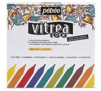 Pébéo Couleurs Décoration Vitrea 160 – Étui 9 feutres brillants pointe normale assortis