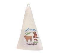 COULEURS D'ICI Torchon décoratif Auvergne - Motif Paysage montagneux - 100% Coton - Souvenir régional de France - Idéal Cuisine ou Cadeau (Blanc)