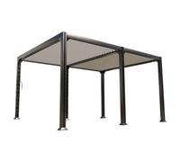 COULEURS DU MONDE-Pergola bioclimatique autoportante en aluminium coloris gris anthracite modèle Newport Couleurs du monde - 3 x 4 x 2,30 m