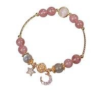 Couleurs En Perle Bijoux Bracelet vert cerise Design d'été pour femmes Perles de transfert de carrière et prospères Bracelet perlé à la main en Classique Bracelet Largeur Perle Valentin (C, One Size)
