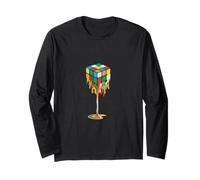 Couleurs fondues qui font tomber les cubes Rubik Manche Longue