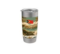 Couleurs fraîches du Timor oriental avec costume de reptile et de nature Gobelet isotherme en acier inoxydable double paroi