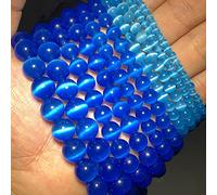 Couleurs mélangées opale oeil de chat pierre naturelle 4/6/8/10/12MM entretoise verre perles en vrac pour la fabrication de bijoux bracelets à bricoler soi-même résultats-bleu moyen, 4 mm 95 pièces